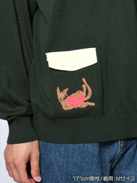 KNIT POLO -GREEN-