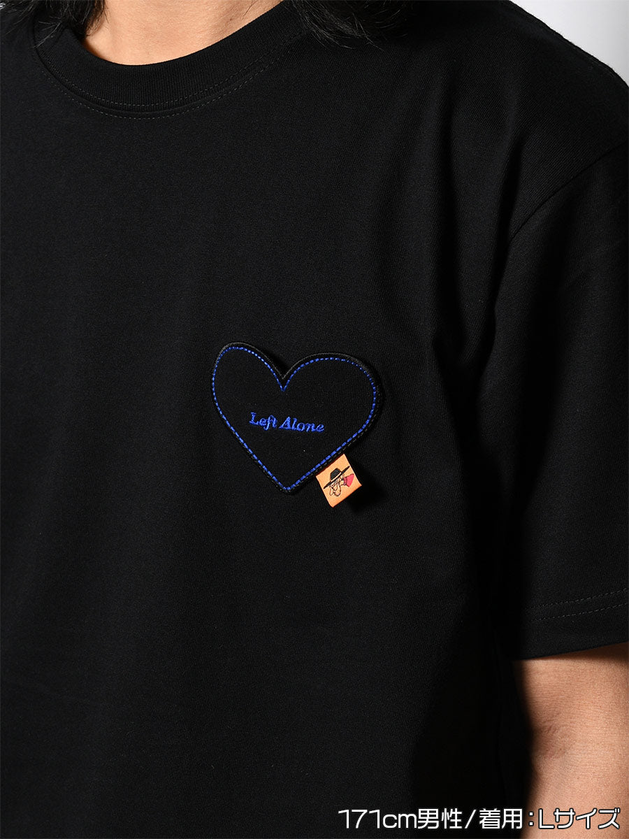HEART POCKET TEE -BLACK-