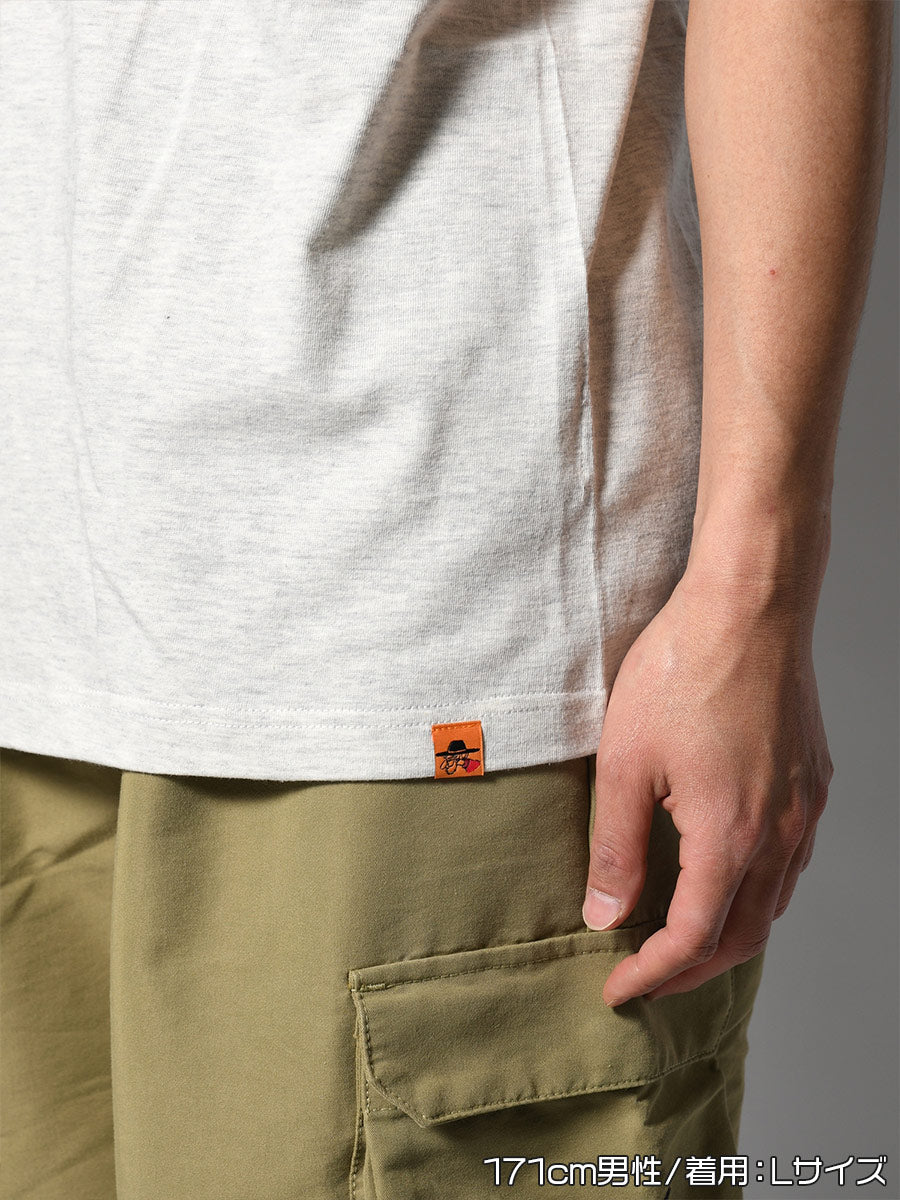 FLOWER BEHIND SS TEE -OATMEAL-