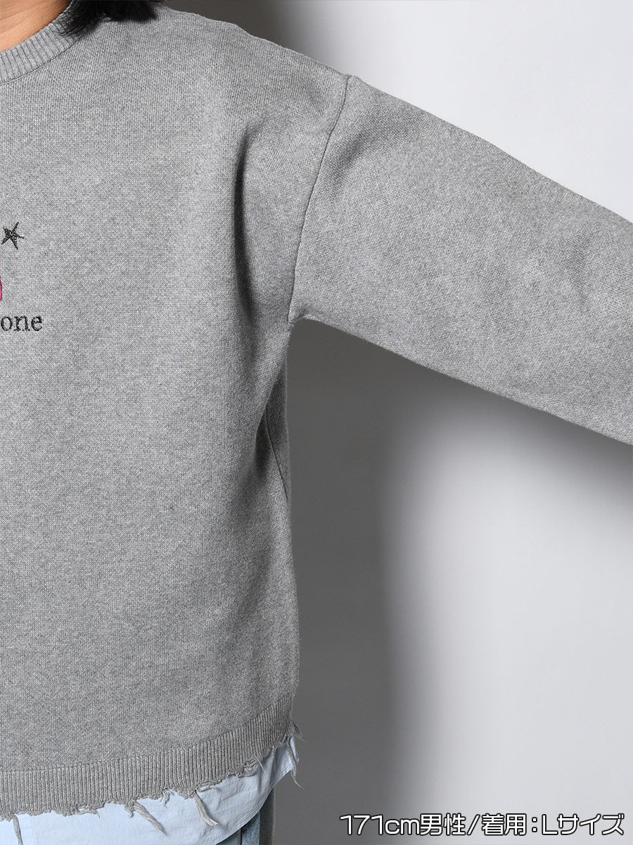 CREW KNIT -GREY-