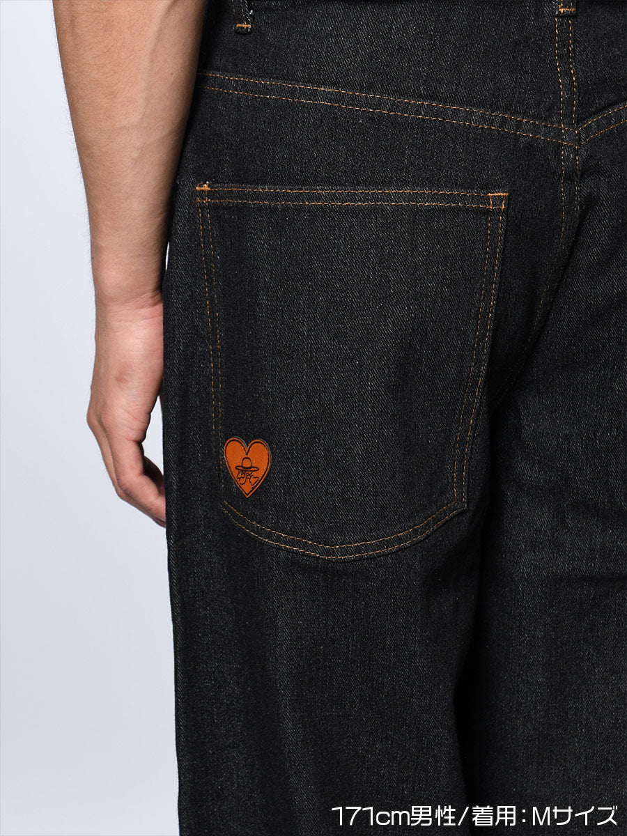 ONE WASH DENIM PANTS -BLACK-