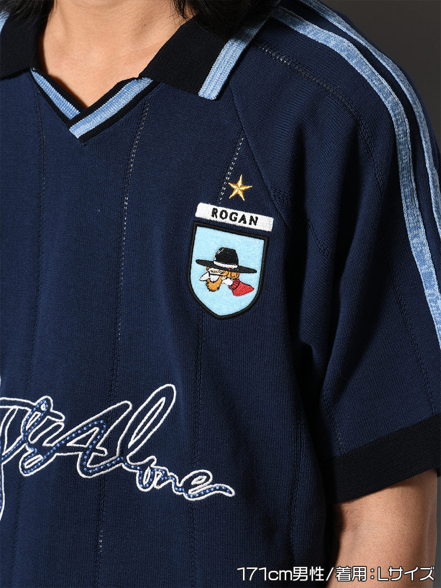 KNIT GAME SHIRT -NAVY-