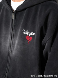 HEART ZIP PARKA -BLACK-