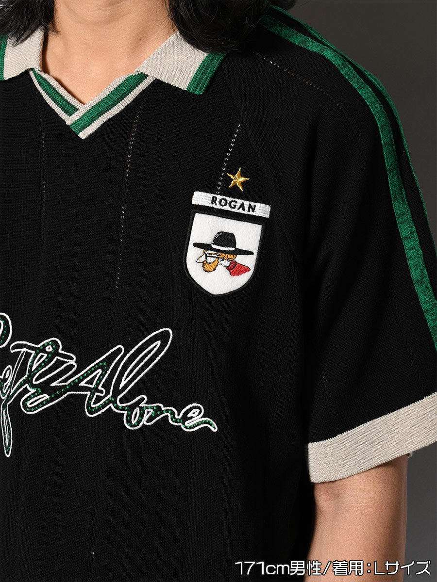 KNIT GAME SHIRT -BLACK-