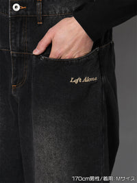 RAW WAVE DENIM PANTS -BLACK-