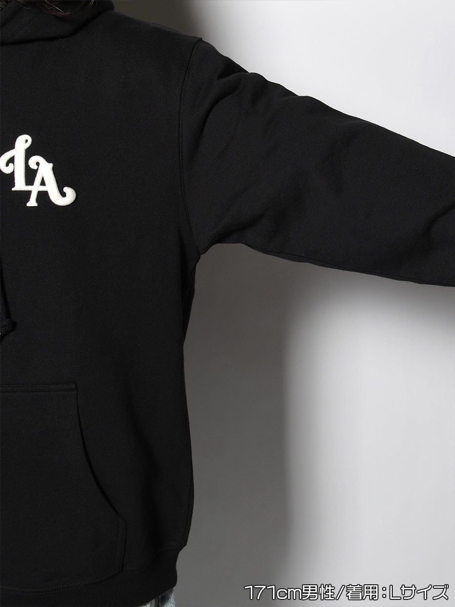 FLOWER ZIP PARKA -BLACK-