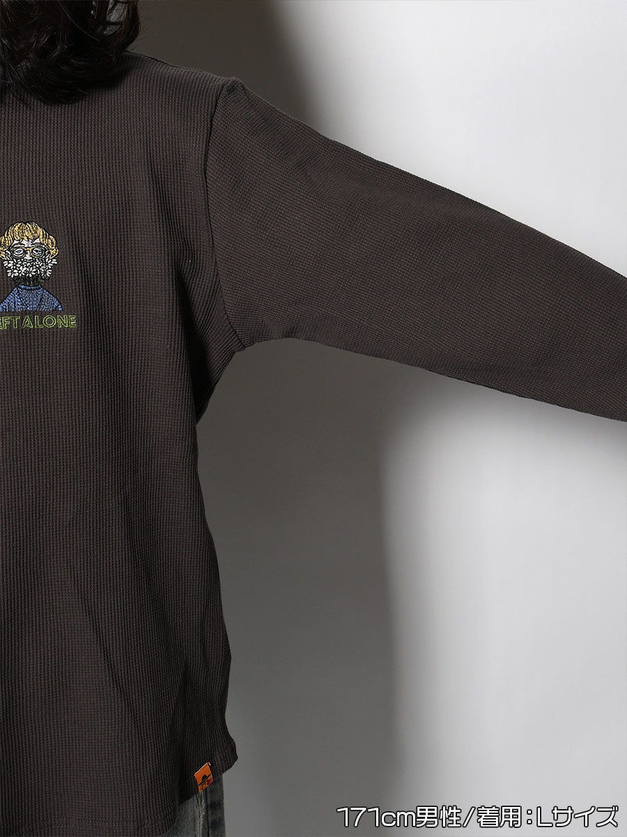THERMAL RINGER LS TEE -CHARCOAL-