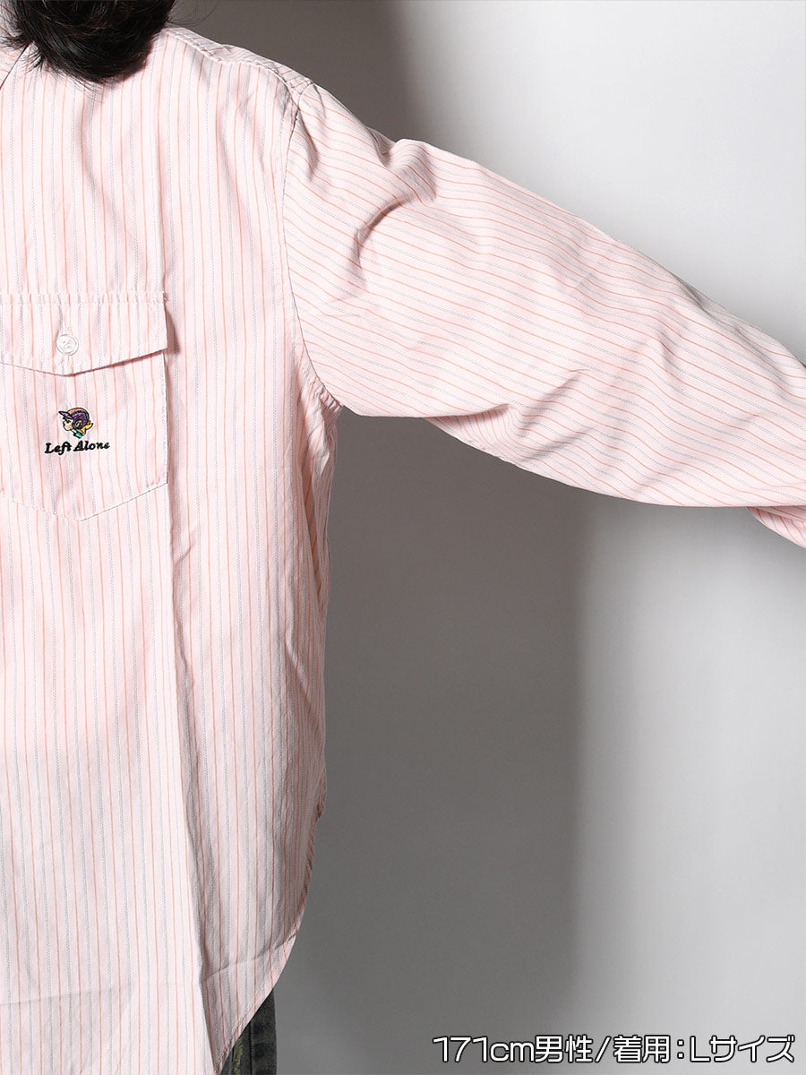 KNIT TIE LS SHIRT -STRIPE2(PINK)-