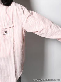 KNIT TIE LS SHIRT -STRIPE2(PINK)-