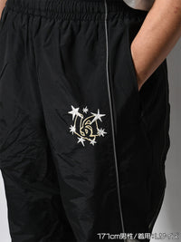 NYLON TRACK PANTS -BLACK-