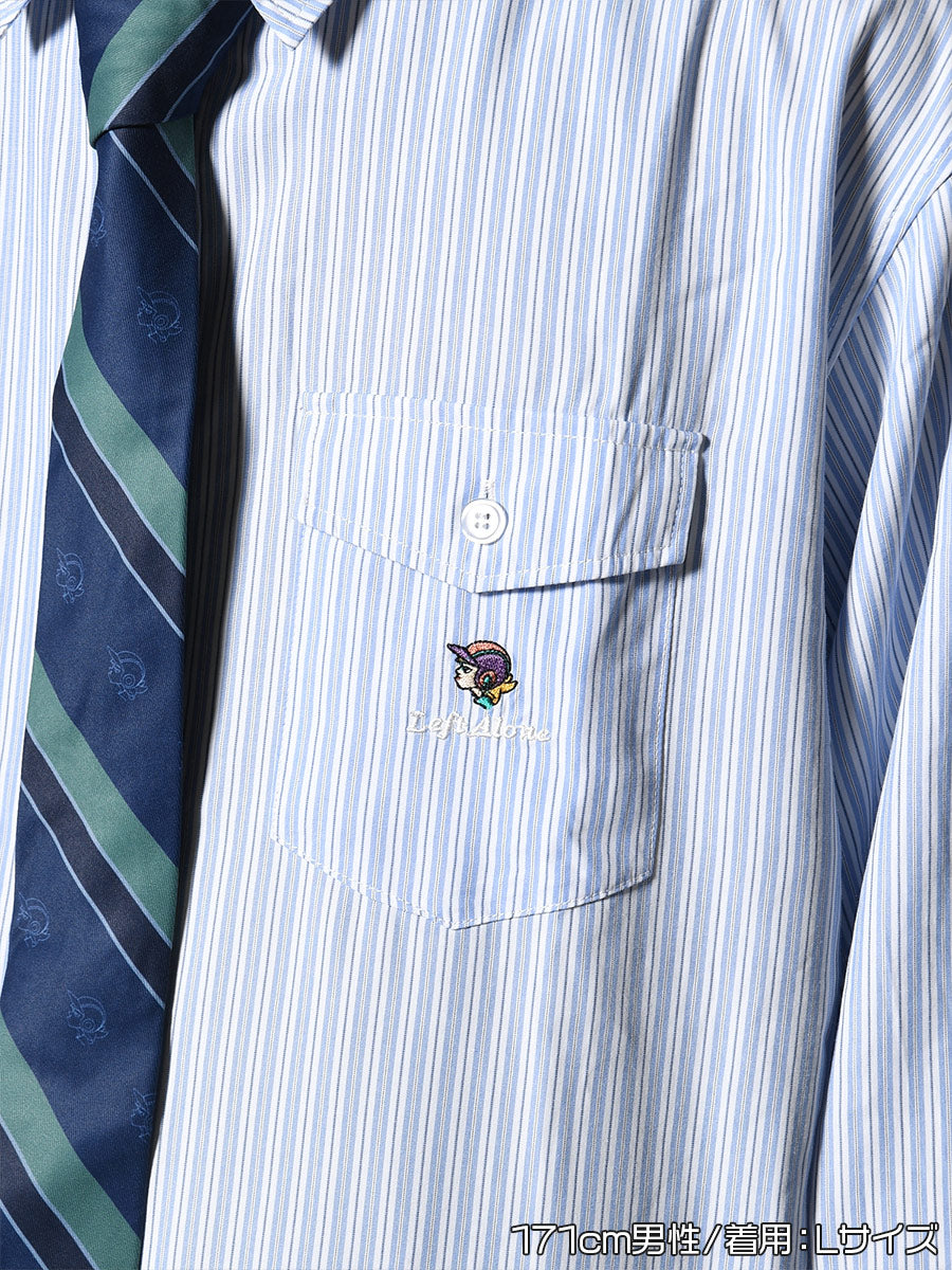TIE STRIPE LS SHIRT -LIGHT BLUE-