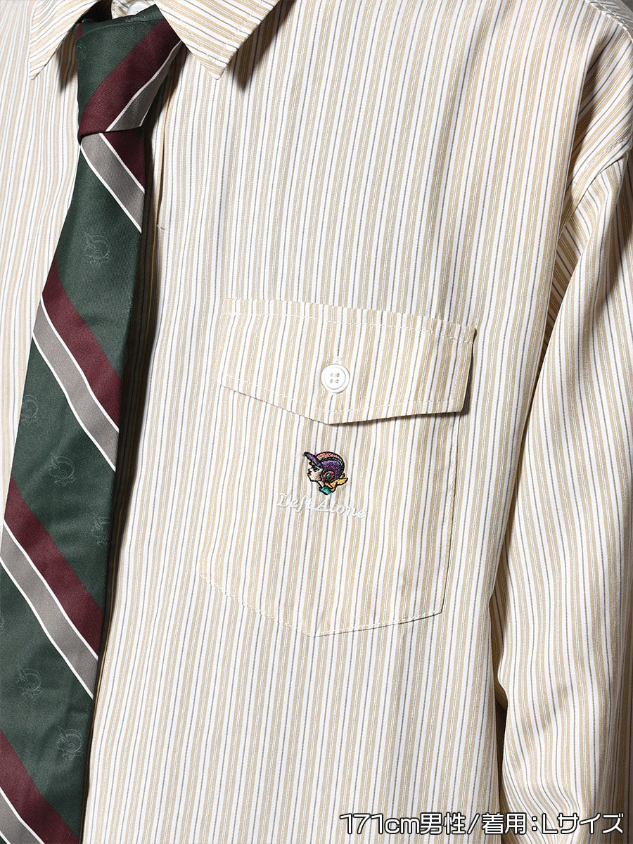 TIE STRIPE LS SHIRT -BEIGE-