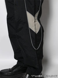 NYLON TRACK PANTS -BLACK-