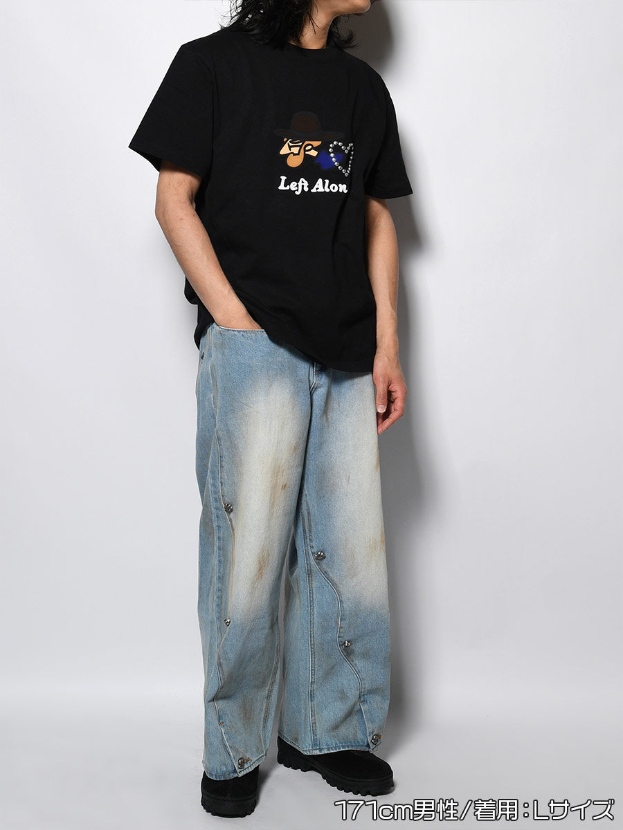 ICON FLOCKING SS TEE -BLACK-