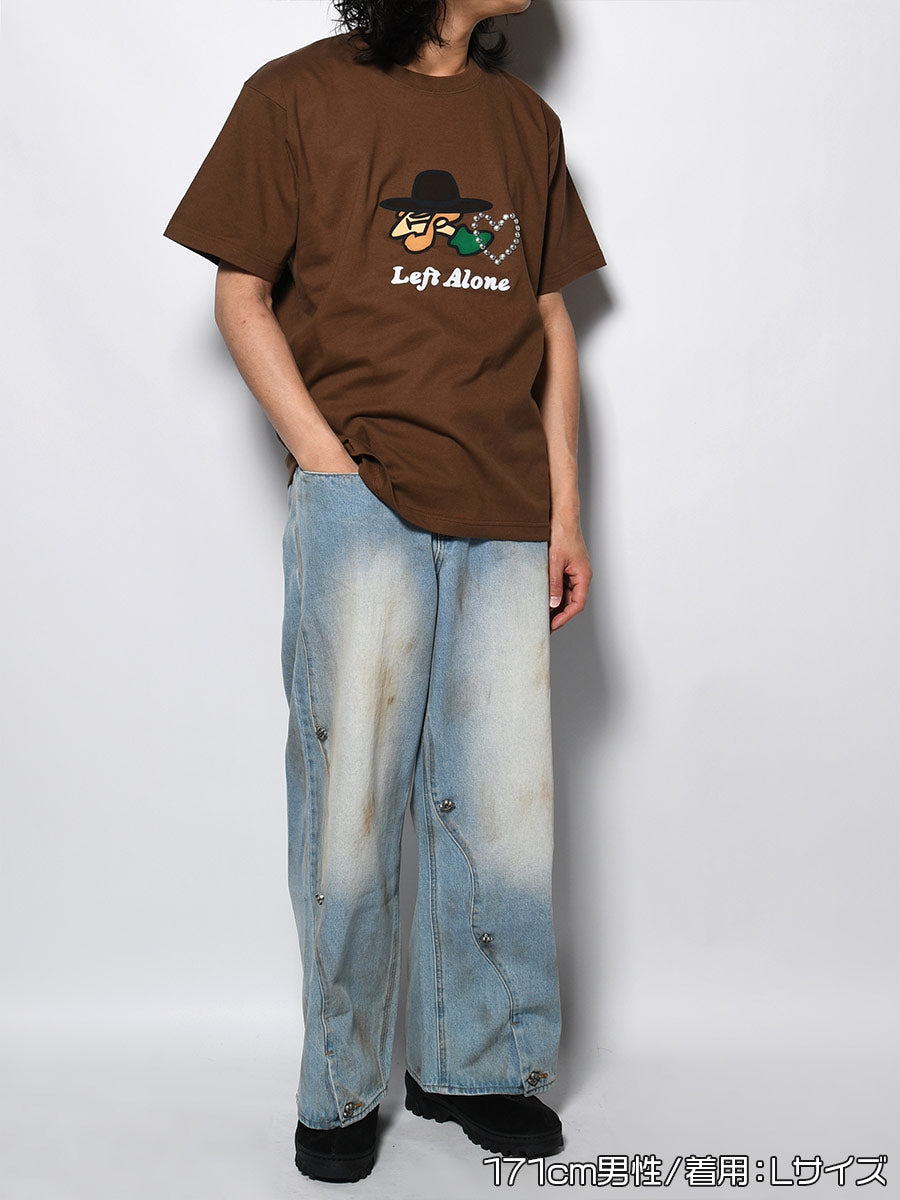 ICON FLOCKING SS TEE -BROWN-