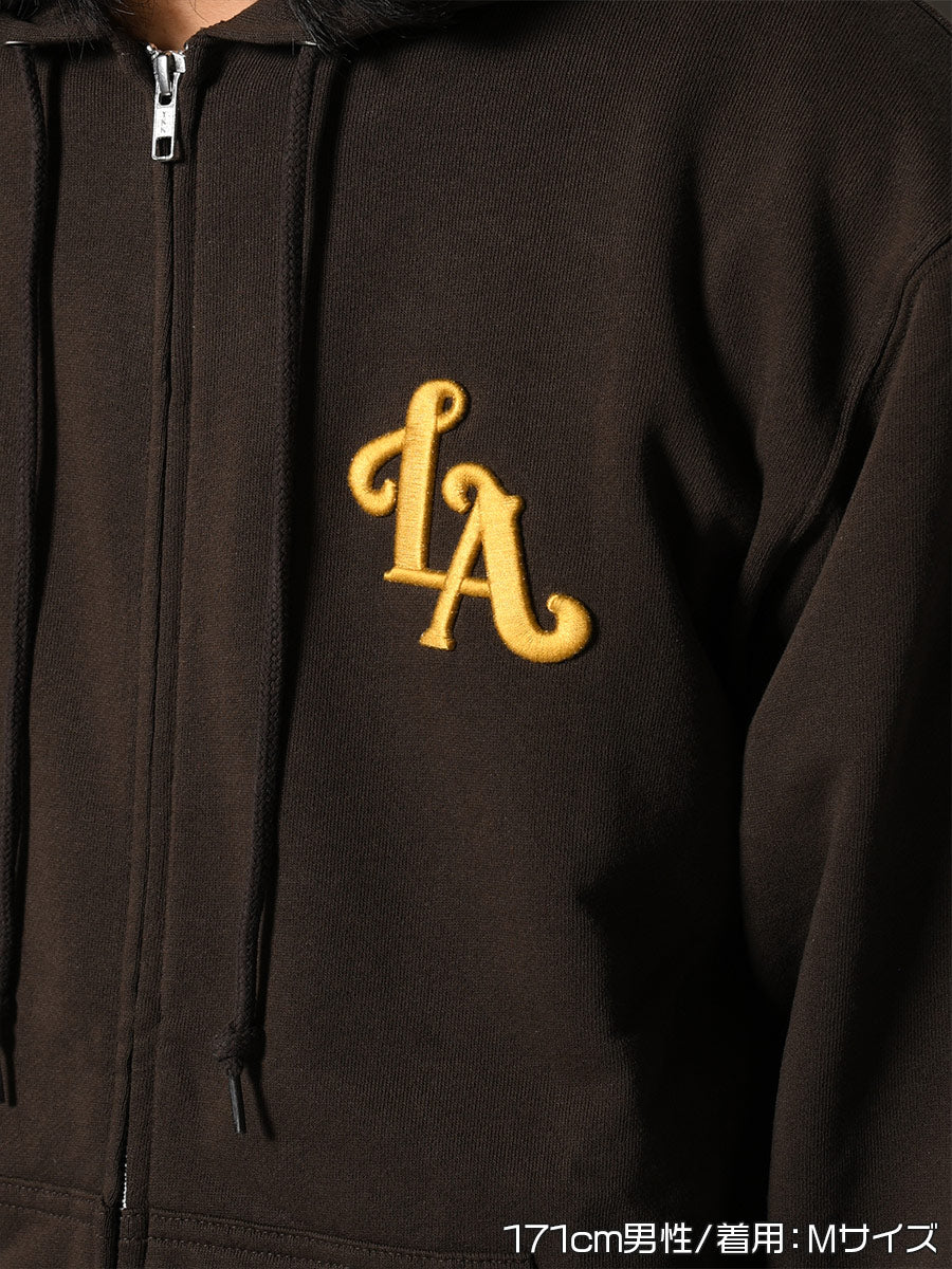 FLOWER ZIP PARKA -BROWN-