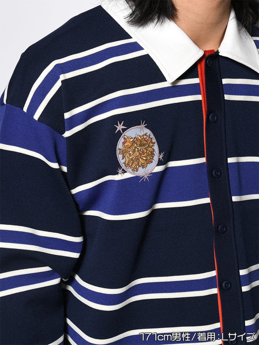 WIDE BORDER KNIT SH -NAVY-