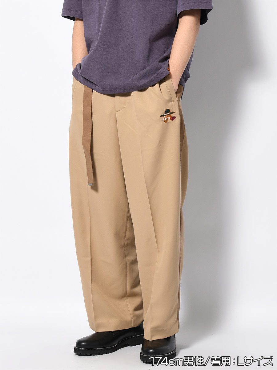 BELT TROUSERS -BEIGE-