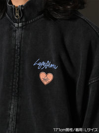 STAND ZIP SWEAT -BLACK-