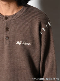 HENLEY STITCH KNIT -GREIGE-