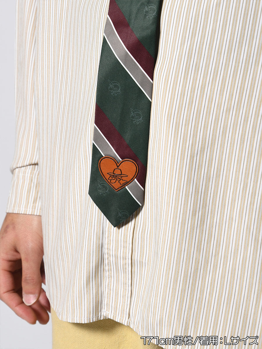 TIE STRIPE LS SHIRT -BEIGE-