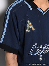 KNIT GAME SHIRT -NAVY-