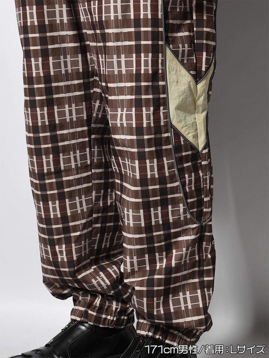 NYLON TRACK PANTS -CHECK-
