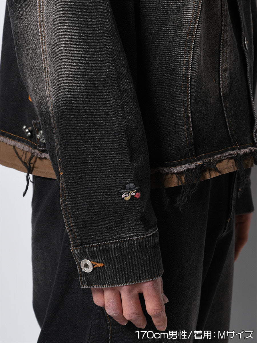 RAW WAVE DENIM JKT -BLACK-