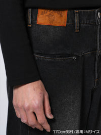 RAW WAVE DENIM PANTS -BLACK-