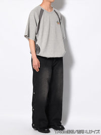WAVE DENIM PANTS -BLACK-