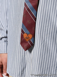 TIE STRIPE LS SHIRT -NAVY-