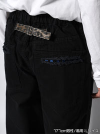 LEOPARD PAINT PANTS -BLACK-