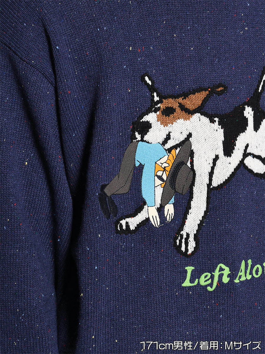 DOG KNIT -NAVY-