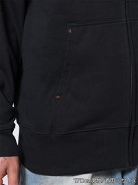 LEOPARD ZIP PARKA -NAVY-