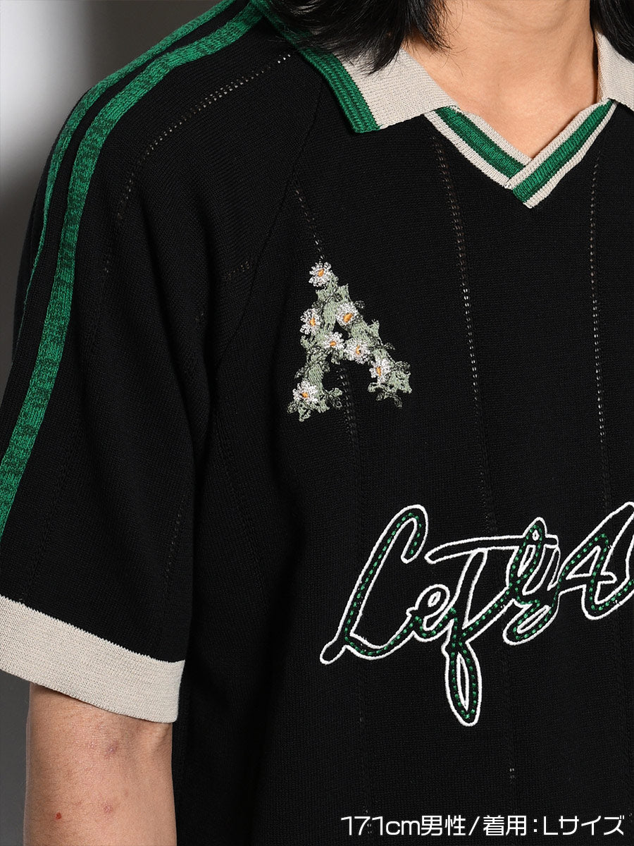 KNIT GAME SHIRT -BLACK-