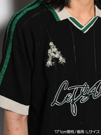 KNIT GAME SHIRT -BLACK-