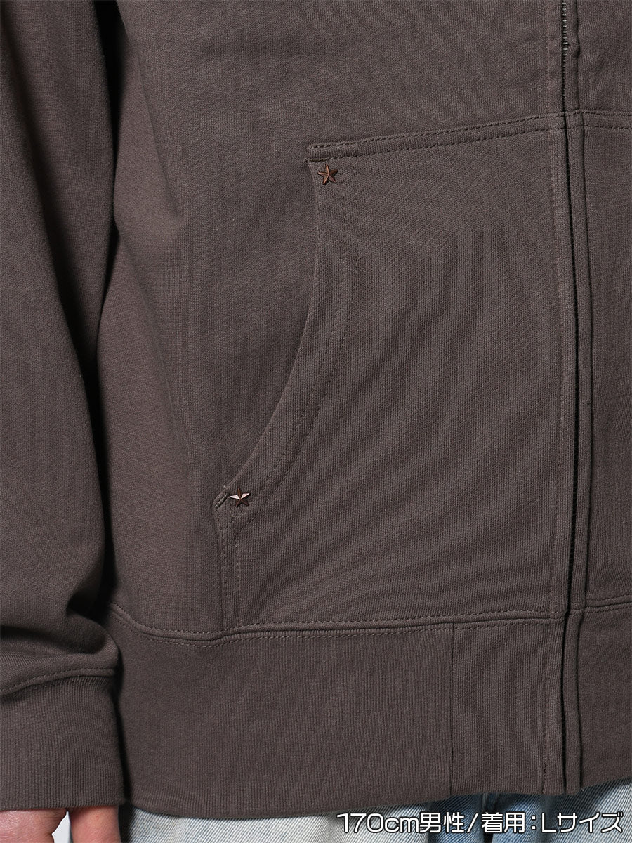 LEOPARD ZIP PARKA -CHARCOAL-