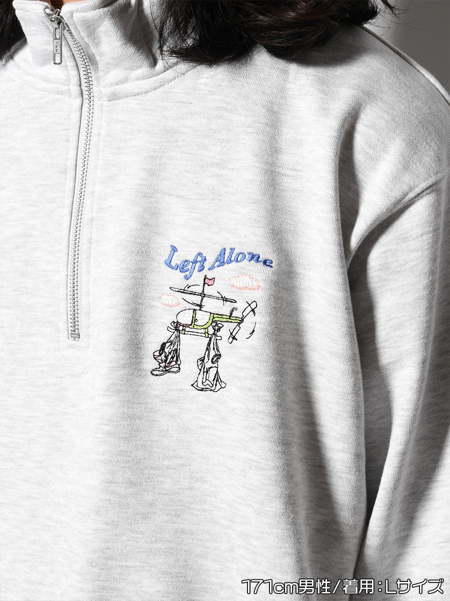 HALF ZIP SWEAT -ASH-
