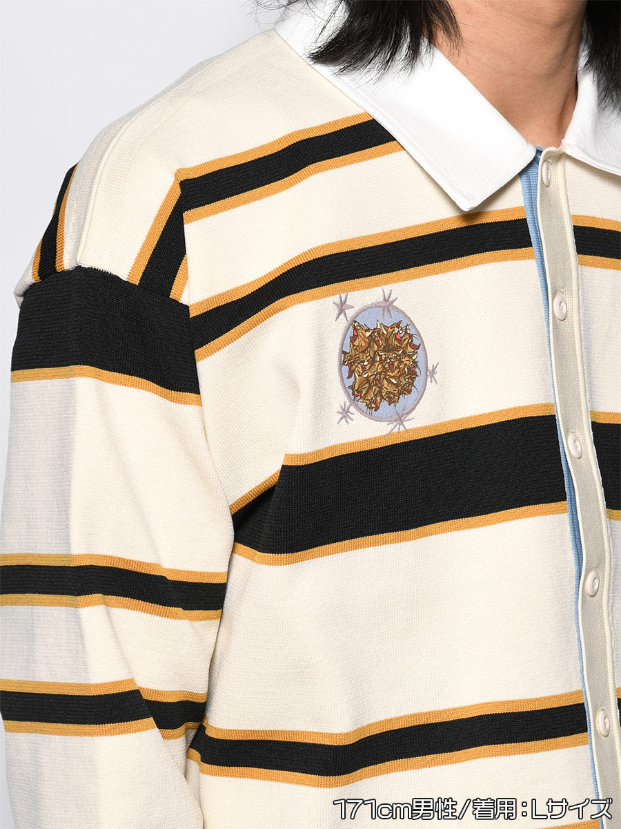 WIDE BORDER KNIT SH -IVORY-