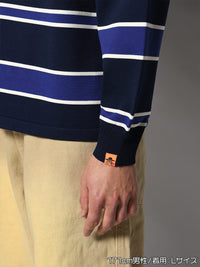 WIDE BORDER KNIT SH -NAVY-