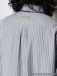 TIE STRIPE LS SHIRT -NAVY-