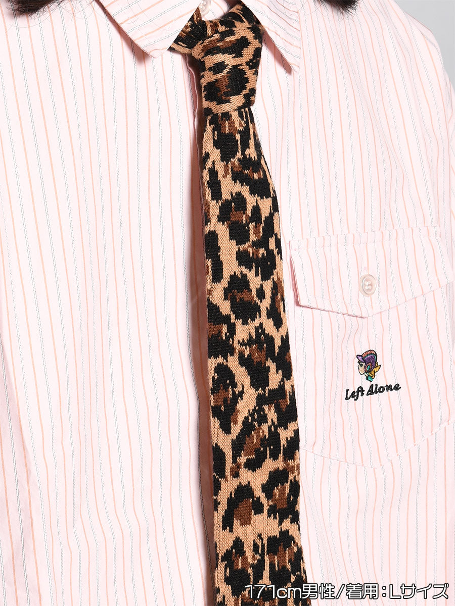 KNIT TIE LS SHIRT -STRIPE2(PINK)-