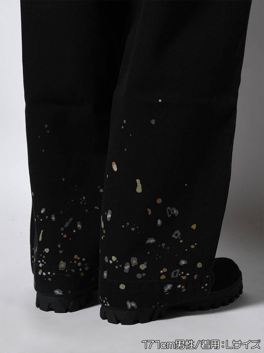 LEOPARD PAINT PANTS -BLACK-