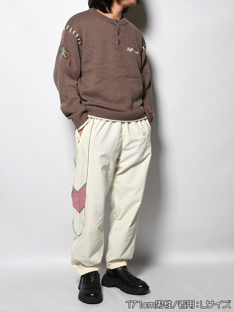 NYLON TRACK PANTS -IVORY-