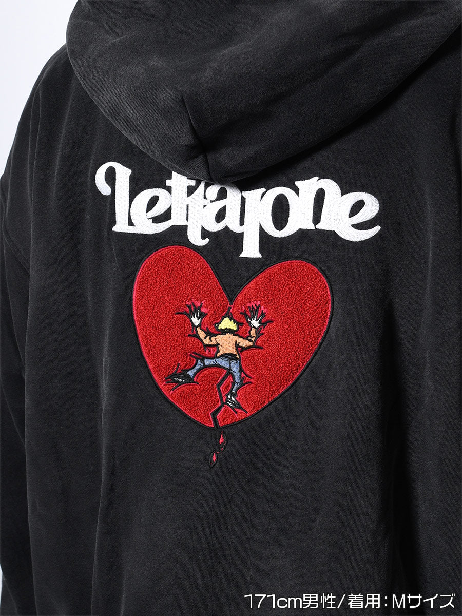 HEART ZIP PARKA -BLACK-