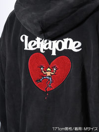 HEART ZIP PARKA -BLACK-