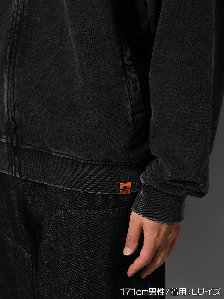 STAND ZIP SWEAT -BLACK-
