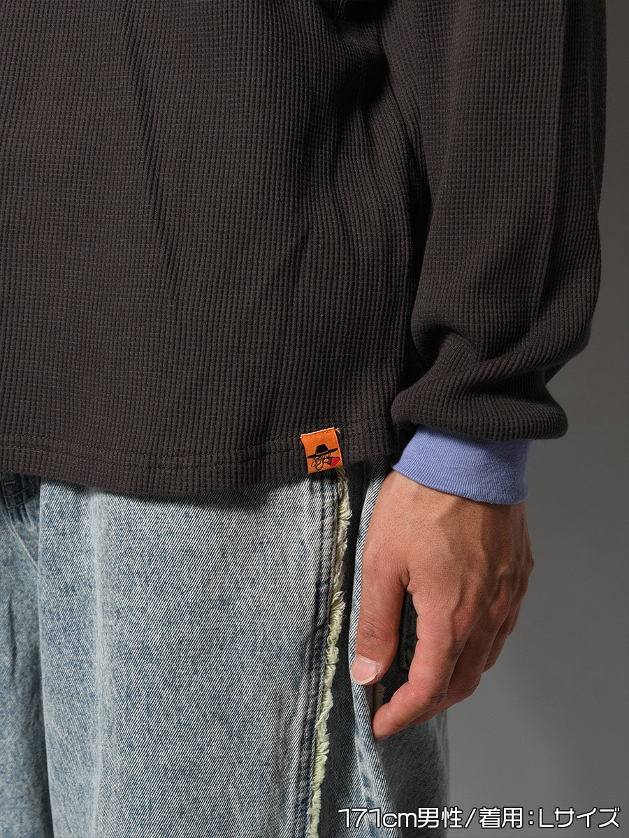 THERMAL RINGER LS TEE -CHARCOAL-