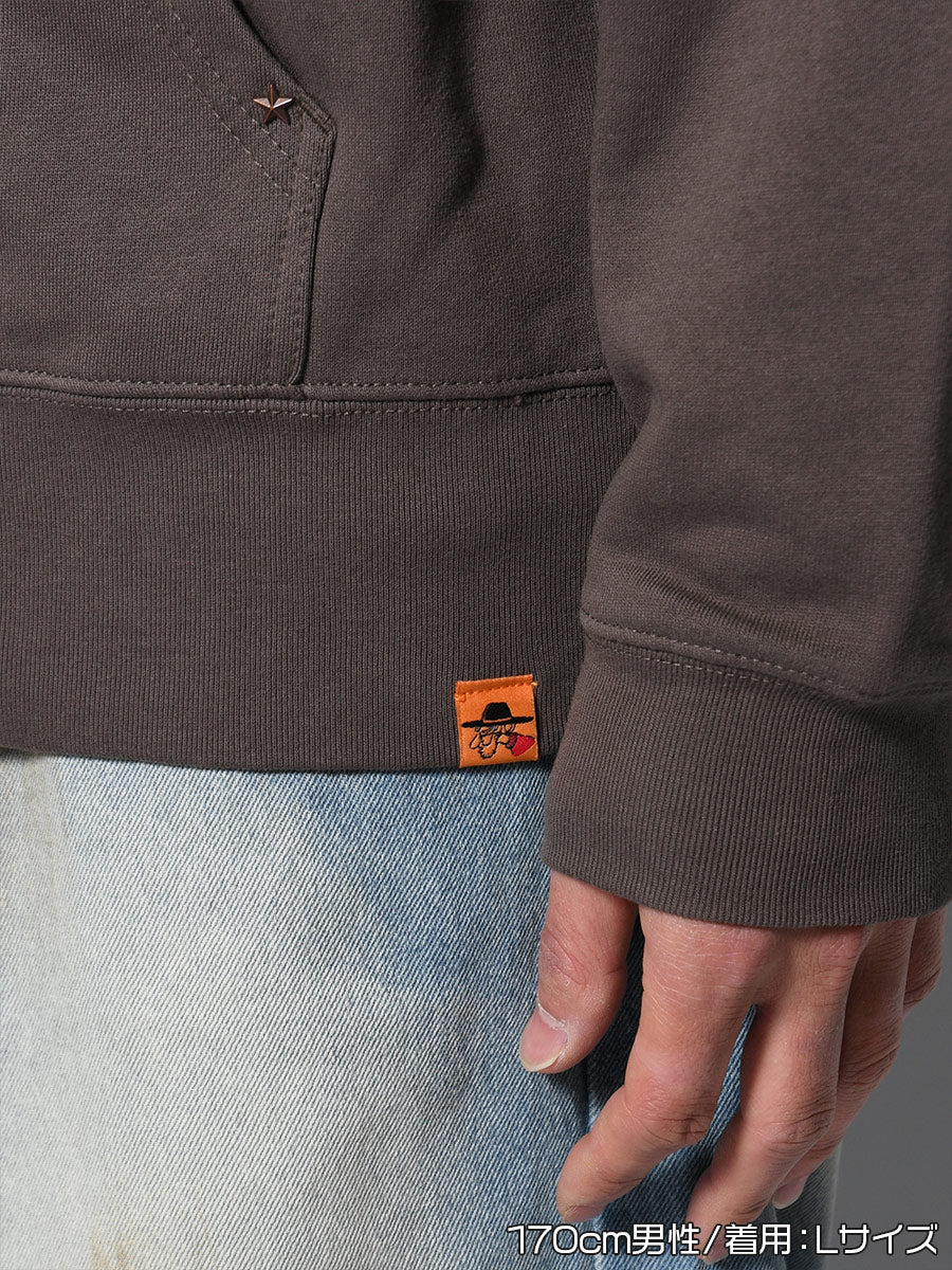 LEOPARD ZIP PARKA -CHARCOAL-