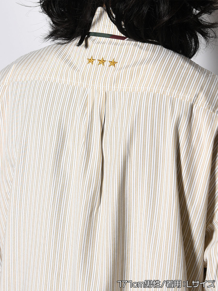 TIE STRIPE LS SHIRT -BEIGE-
